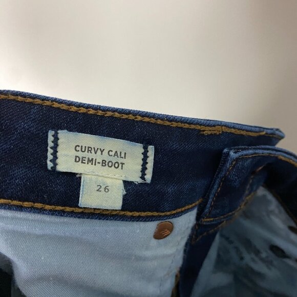 Madewell Jeans Curvy Cali Demi Boot Cut Womens 26 Dark Wash High Rise - Picture 6 of 8